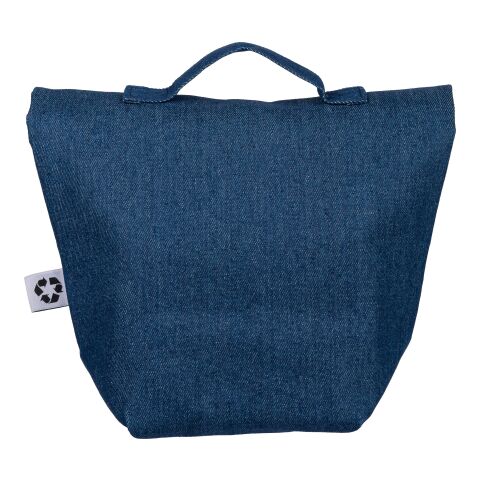 Recycled denim cooler roll-top bag Mira blue | No Branding