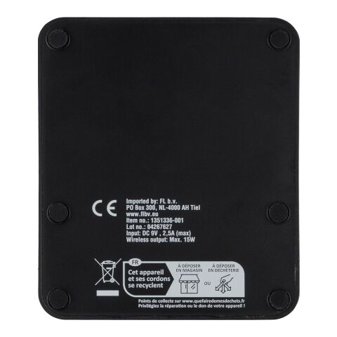 Recycled ABS 3-in-1 wireless charger Elias black | No Branding