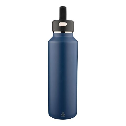 Recycled stainless steel double-walled bottle (600 ml) Mace black | No Branding