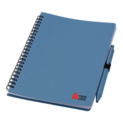 Wheat straw notebook with pen Massimo blue | No Branding | not available | not available