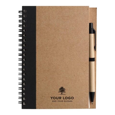 Wire bound notebook with ballpen. Stella black | No Branding | not available | not available