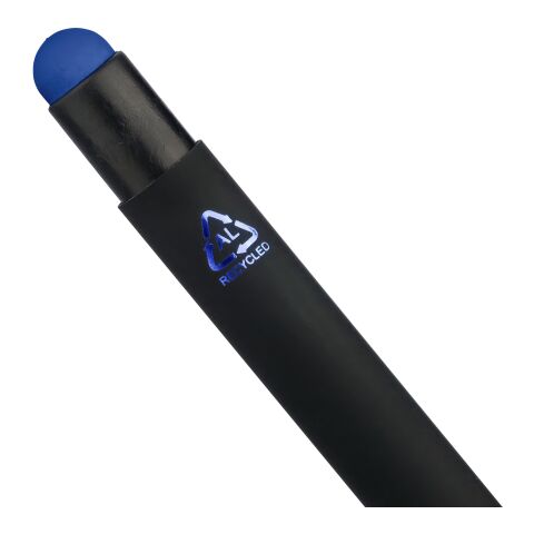 Recycled aluminium rubberized ballpen Formentera cobalt blue | No Branding | not available | not available