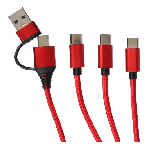 Charging cable Hexa | 6-in-1 red
