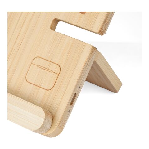 Wireless charger Tribu | Recycled bamboo | 3-in-1 brown
