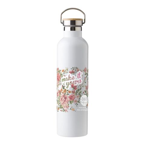 Stainless steel double walled bottle Damien white