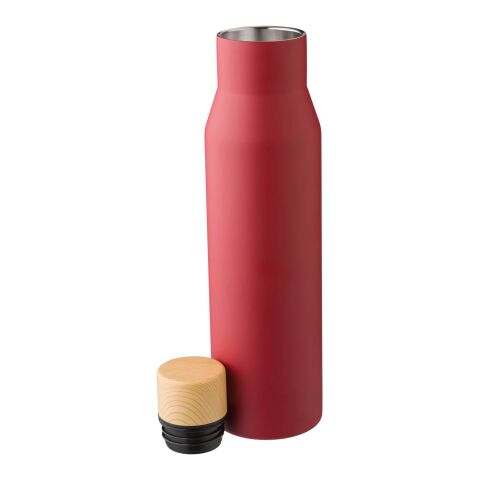 Stainless steel double walled bottle Christian burgundy
