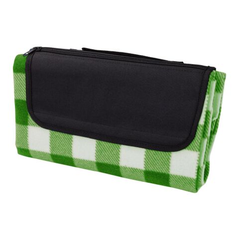 RPET foldable polar fleece blanket Vesper light green