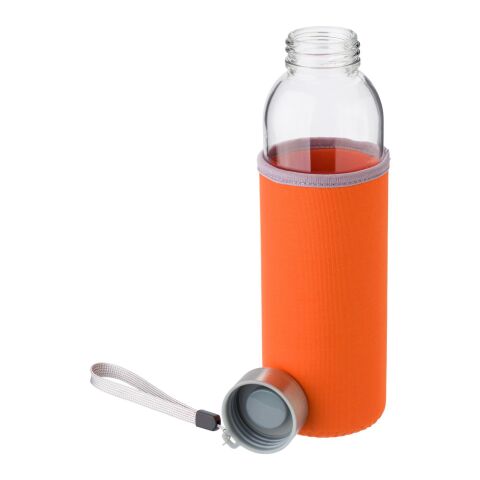 Glass bottle (500 ml) with neoprene sleeve Nika orange