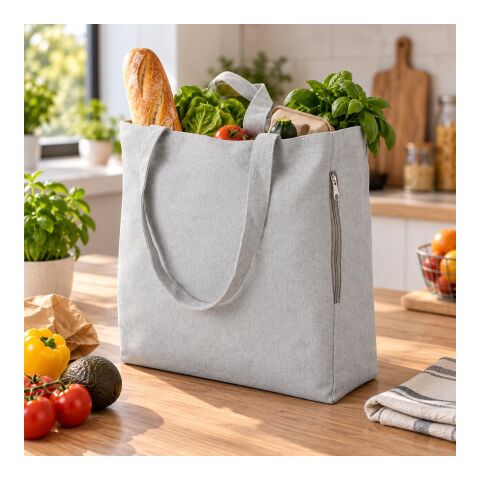 Recycled cotton shopping bag Bennett blue