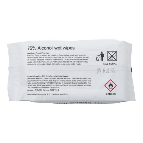 Pouch with 50 wet tissues (75% alcohol) Estella white | No Branding | not available | not available