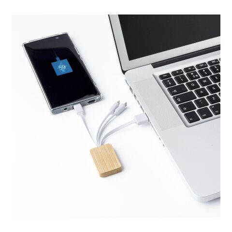 Bamboo charging cable Brandan white | No Branding | not available | not available