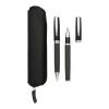 Carbon duo pen gift set with pouch Standard | Solid black | No Branding | not available | not available