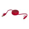 Alasia 5-in-1 100 cm recycled plastic and aluminium retractable data sync and 45W fast charge cable Red | not available