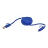 Alasia 5-in-1 100 cm recycled plastic and aluminium retractable data sync and 45W fast charge cable Standard | Royal blue | not available | No Branding | not available | not available