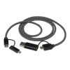 SMART 65W 100 cm RCS recycled magnetic 5-in-1 charging cable Solid black