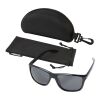 Eiger polarized sport sunglasses in recycled PET casing Standard | Solid black | 1-color Pad Print | right temple | 45 mm x 3 mm