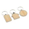RCS recycled zinc alloy house keychain with bamboo silver-brown | No Branding | not available | not available