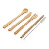 Reusable bamboo travel cutlery set White | No Branding | not available | not available