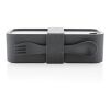 PP lunchbox with spork anthracite | No Branding | not available | not available