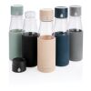 Ukiyo glass hydration tracking bottle with sleeve brown | No Branding | not available | not available