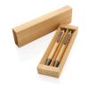 FSC® bamboo modern pen set in box brown | No Branding | not available | not available