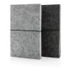 GRS certified recycled felt A5 softcover notebook grey | No Branding | not available | not available