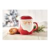 Ceramic mug with lid 370 ml red | No Branding | not available | not available