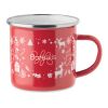 Christmas enamel mug 300ml red