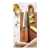 Beech wood chef knife silver