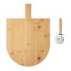 Bamboo pizza board & cutter wood