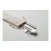 Cutlery wood & stainless steel set beige | No Branding | not available | not available | not available