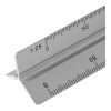 Aluminium 30 cm triangle-shaped ruler Tavi silver | No Branding