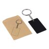 Recycled stainless steel rectangular keychain Jax black | No Branding