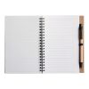 Wire bound notebook with ballpen. Stella green