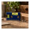 Recycled ABS spirit level keychain Indira cobalt blue