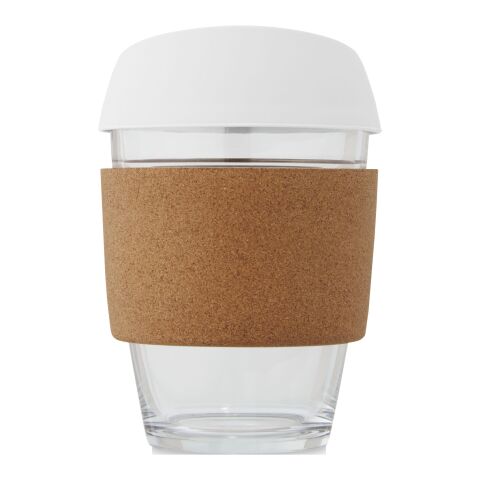 Lidan 360 ml borosilicate glass tumbler with cork grip and silicone lid Standard | White | Not applicable | No Branding | not available | not available