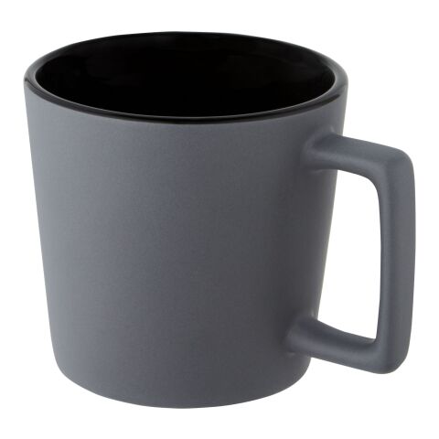Cali 370 ml ceramic mug with matt finish Standard | Solid black-Grey | No Branding | not available | not available