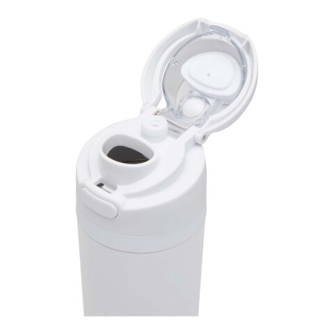 Theron 800 ml RCS recycled single wall stainless steel water bottle with dual function lid  White