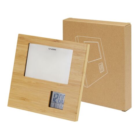 Sasa bamboo photo frame with weather station Standard | Natural | No Branding | not available | not available