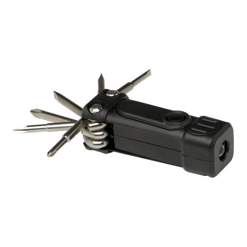 Octo 8-in-1 RCS recycled plastic screwdriver set with torch Solid black | not available