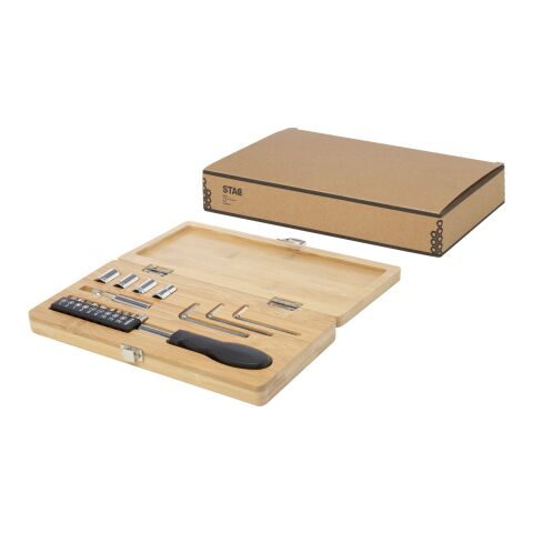 Rivet 19-piece bamboo/recycled plastic tool set Standard | Natural | No Branding | not available | not available