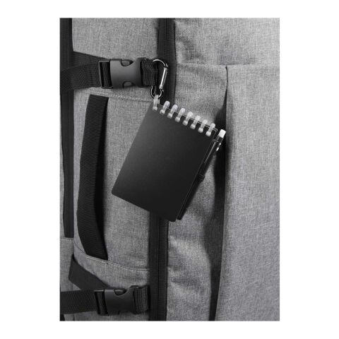 Lig Mini recycled outdoor soft cover notebook and ballpoint pen set (black ink) Solid black | No Branding
