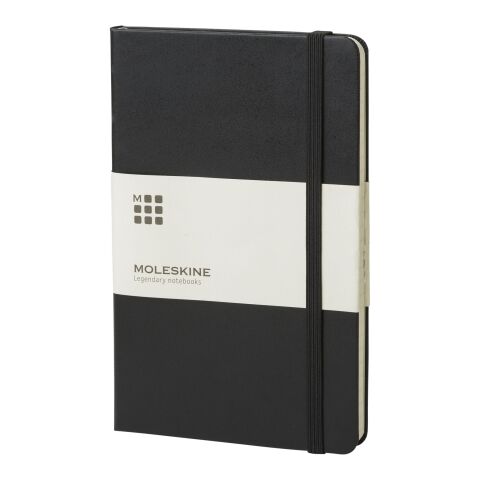 Moleskine Plain L Hard Cover Notebook Standard | Solid black | Paper Print | paper band | 460 mm x 55 mm