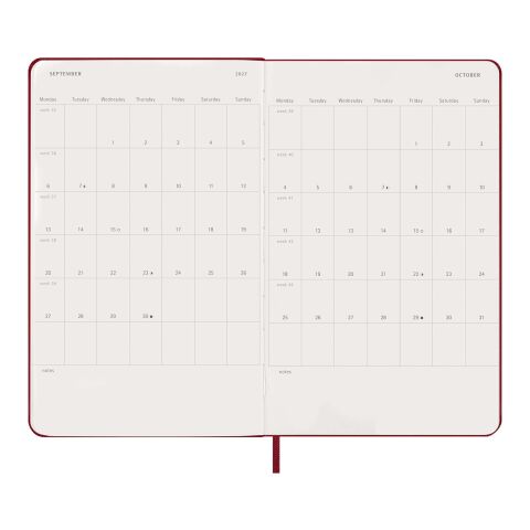 Moleskine 12M Daily L Hard Cover Planner Standard | Scarlet red | not available | No Branding | not available | not available