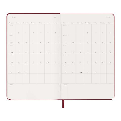 Moleskine 12M Weekly L Hard Cover Planner Standard | Scarlet red | not available | No Branding | not available | not available