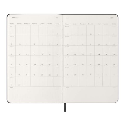 Moleskine 12M Weekly L Hard Cover Planner Standard | Solid black | Not applicable | No Branding | not available | not available
