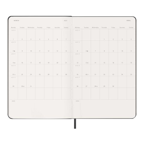 Moleskine 12M Weekly L Hard Cover Planner Standard | Solid black | not available | No Branding | not available | not available