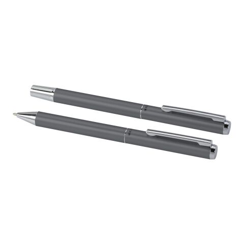 Lucetto recycled aluminium ballpoint and rollerball pen gift set Standard | Grey | Not applicable | No Branding | not available | not available