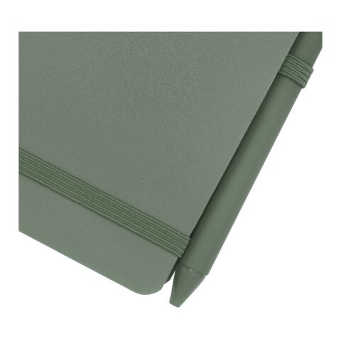 Thalaasa A6 hard cover ocean-bound notebook with ballpoint pen (black ink) Standard | Heather green | not available | No Branding | not available | not available