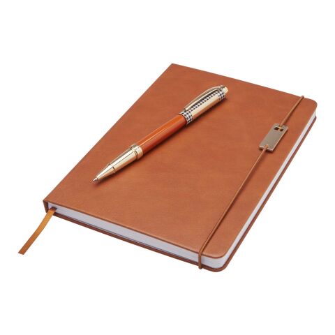Legato A5 notebook with ballpoint and rollerball pen set Standard | Brown | No Branding | not available | not available